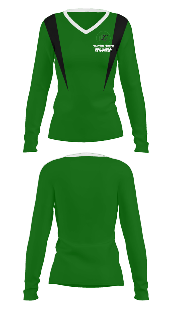 Women's Long Sleeve Vneck Shirt, Concord Junior High School Basketball, Men's Basketball, Teamtime, Team time, sublimation, custom sports apparel, team uniforms, spirit wear, spiritwear, sports uniforms, custom shirts, team store, custom team store, fundraiser sports, apparel fundraiser
