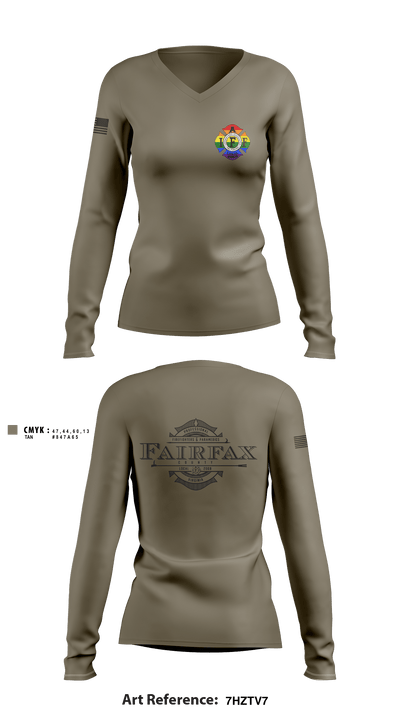 IAFF L2068 32547893 Women's Long Sleeve V-neck Shirt - 1