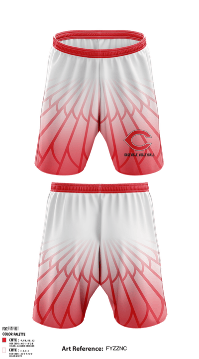 Caseville Junior High School Volleyball 91724706 Athletic Shorts With Pockets - 4