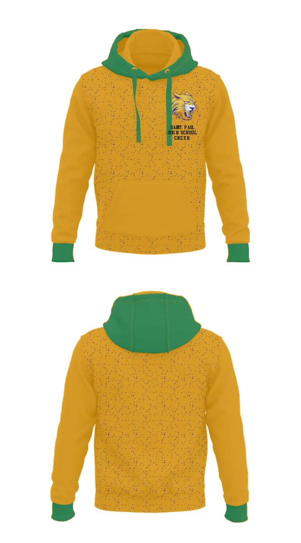 Hoodie, Saint Paul High School Cheer, Cheer, Teamtime, Team time, sublimation, custom sports apparel, team uniforms, spirit wear, spiritwear, sports uniforms, custom shirts, team store, custom team store, fundraiser sports, apparel fundraiser