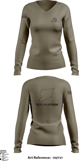 Women's Long Sleeve Vneck Shirt, , Army, Teamtime, Team time, sublimation, custom sports apparel, team uniforms, spirit wear, spiritwear, sports uniforms, custom shirts, team store, custom team store, fundraiser sports, apparel fundraiser