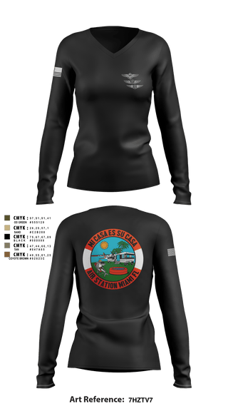 Women's Long Sleeve Vneck Shirt, , Coast Guard, Teamtime, Team time, sublimation, custom sports apparel, team uniforms, spirit wear, spiritwear, sports uniforms, custom shirts, team store, custom team store, fundraiser sports, apparel fundraiser