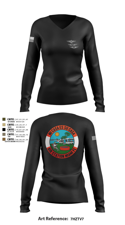 Air station Miami 80426238 Women's Long Sleeve V-neck Shirt - 1