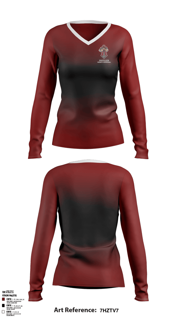 Women's Long Sleeve Vneck Shirt, Portland High School Basketball, Women's Basketball, Teamtime, Team time, sublimation, custom sports apparel, team uniforms, spirit wear, spiritwear, sports uniforms, custom shirts, team store, custom team store, fundraiser sports, apparel fundraiser