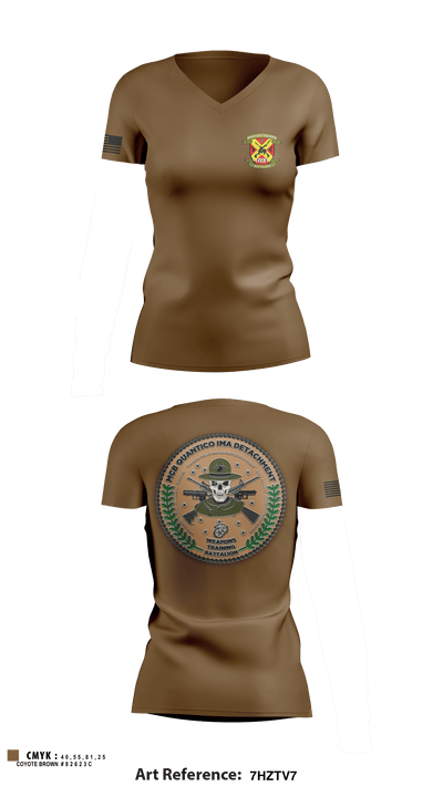 Weapons Training Battalion 3430348 Women's Short Sleeve V-neck Shirt - 6