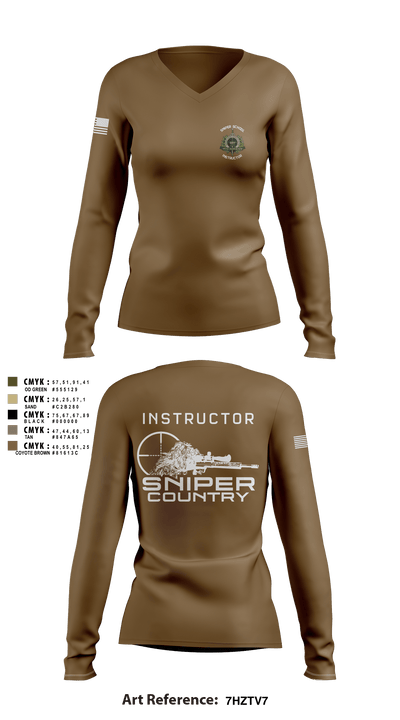 Sniper 2 79628389 Women's Long Sleeve V-neck Shirt - 2