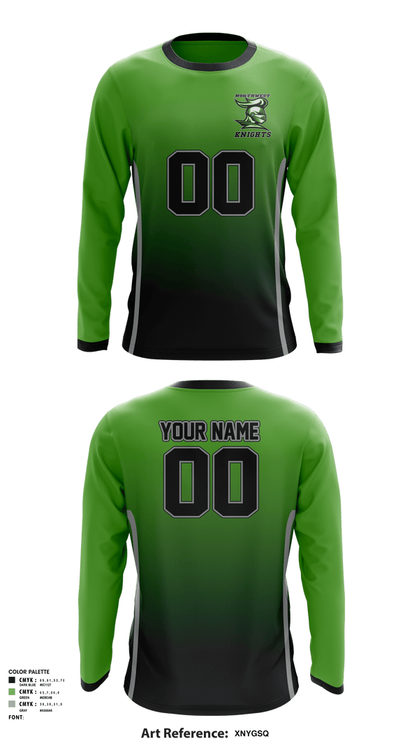 Long Sleeve Performance Shirt, Northwest Knights, Football, Teamtime, Team time, sublimation, custom sports apparel, team uniforms, spirit wear, spiritwear, sports uniforms, custom shirts, team store, custom team store, fundraiser sports, apparel fundraiser