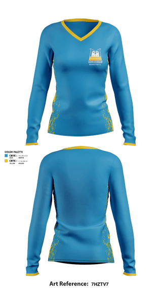 Women's Long Sleeve Vneck Shirt, Meridian Public Charter School Basketball, Men's Basketball, Teamtime, Team time, sublimation, custom sports apparel, team uniforms, spirit wear, spiritwear, sports uniforms, custom shirts, team store, custom team store, fundraiser sports, apparel fundraiser