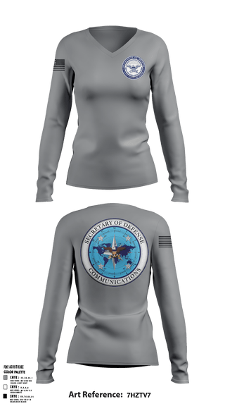 Women's Long Sleeve Vneck Shirt, , Air Force, Teamtime, Team time, sublimation, custom sports apparel, team uniforms, spirit wear, spiritwear, sports uniforms, custom shirts, team store, custom team store, fundraiser sports, apparel fundraiser