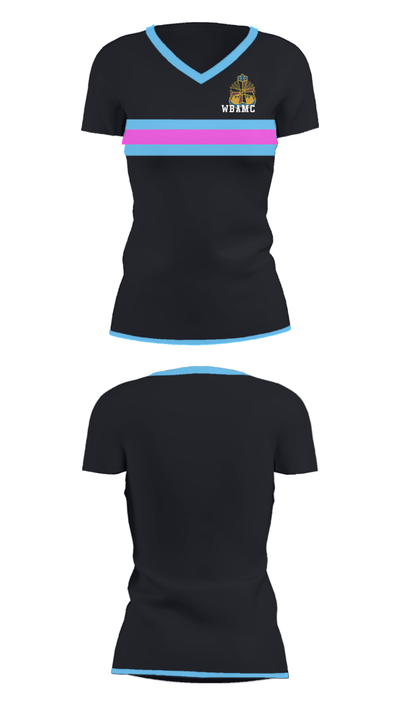WBAMC 37339182 Women's Short Sleeve V-neck Shirt - 9