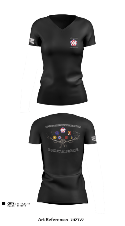 327th MCT 96493981 Women's Short Sleeve V-neck Shirt - 8