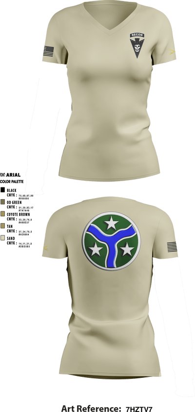 3/278 Armored Calvary Regiment 57774458 Women's Short Sleeve V-neck Shirt - 5