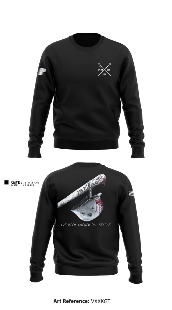 Crew Neck Sweatshirt, 2nd PLT Baseterds, National Guard, Teamtime, Team time, sublimation, custom sports apparel, team uniforms, spirit wear, spiritwear, sports uniforms, custom shirts, team store, custom team store, fundraiser sports, apparel fundraiser