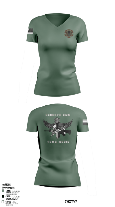 Schertz SWAT 48439829 Women's Short Sleeve V-neck Shirt - 3