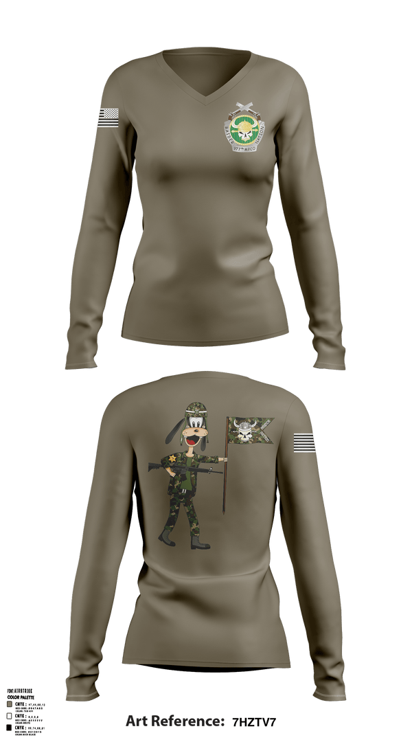 Women's Long Sleeve Vneck Shirt, , Army, Teamtime, Team time, sublimation, custom sports apparel, team uniforms, spirit wear, spiritwear, sports uniforms, custom shirts, team store, custom team store, fundraiser sports, apparel fundraiser
