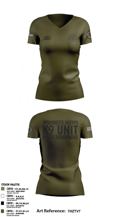K9 Unit 27578074 Women's Short Sleeve V-neck Shirt - 11