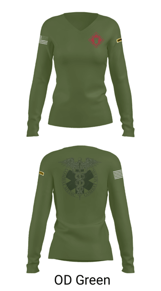 Women's Long Sleeve Vneck Shirt, , Army, Teamtime, Team time, sublimation, custom sports apparel, team uniforms, spirit wear, spiritwear, sports uniforms, custom shirts, team store, custom team store, fundraiser sports, apparel fundraiser