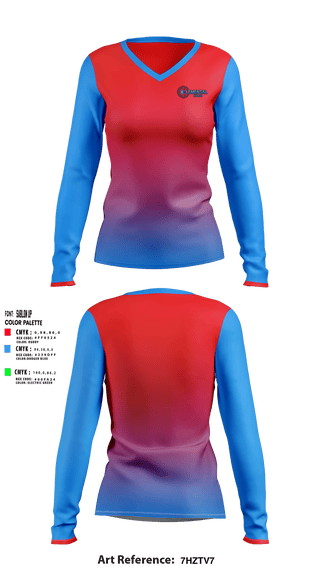 Women's Long Sleeve Vneck Shirt, Elemental HVAC, , Teamtime, Team time, sublimation, custom sports apparel, team uniforms, spirit wear, spiritwear, sports uniforms, custom shirts, team store, custom team store, fundraiser sports, apparel fundraiser