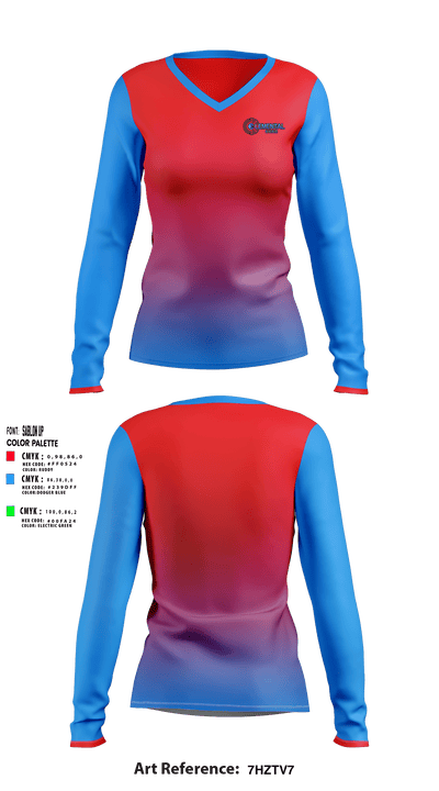 Elemental HVAC 42823067 Women's Long Sleeve V-neck Shirt - 1