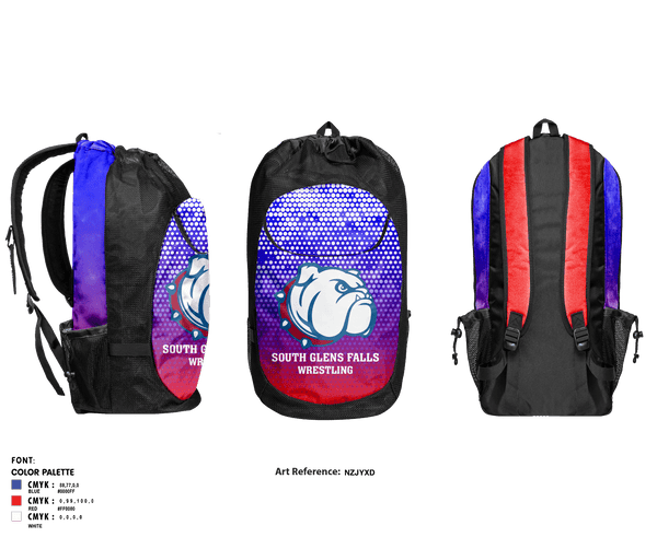 Gear Bag, South Glens Falls Senior High School Wrestling, Wrestling, Teamtime, Team time, sublimation, custom sports apparel, team uniforms, spirit wear, spiritwear, sports uniforms, custom shirts, team store, custom team store, fundraiser sports, apparel fundraiser