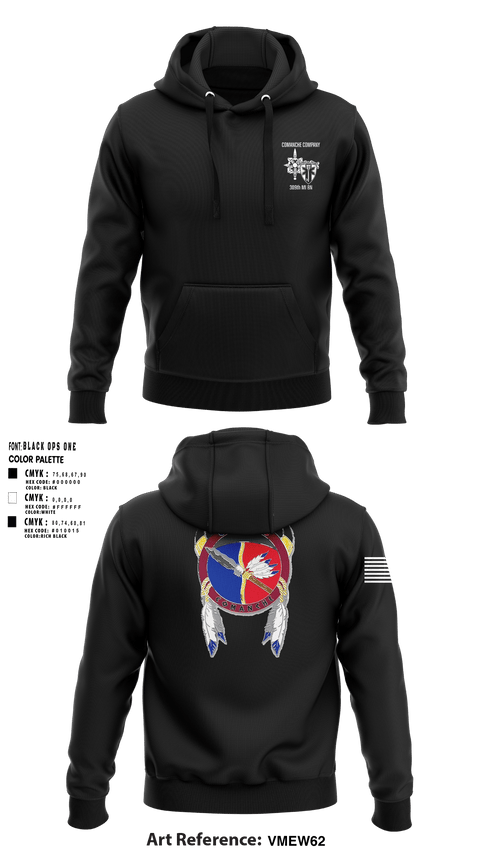Hoodie, Comanche, 309th MI BN, , Teamtime, Team time, sublimation, custom sports apparel, team uniforms, spirit wear, spiritwear, sports uniforms, custom shirts, team store, custom team store, fundraiser sports, apparel fundraiser
