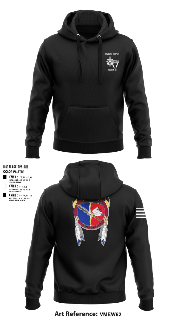 Hoodie, Comanche, 309th MI BN, , Teamtime, Team time, sublimation, custom sports apparel, team uniforms, spirit wear, spiritwear, sports uniforms, custom shirts, team store, custom team store, fundraiser sports, apparel fundraiser
