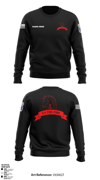 Crew Neck Sweatshirt, Echo FSC Stampede 7th Eng, Army, Teamtime, Team time, sublimation, custom sports apparel, team uniforms, spirit wear, spiritwear, sports uniforms, custom shirts, team store, custom team store, fundraiser sports, apparel fundraiser