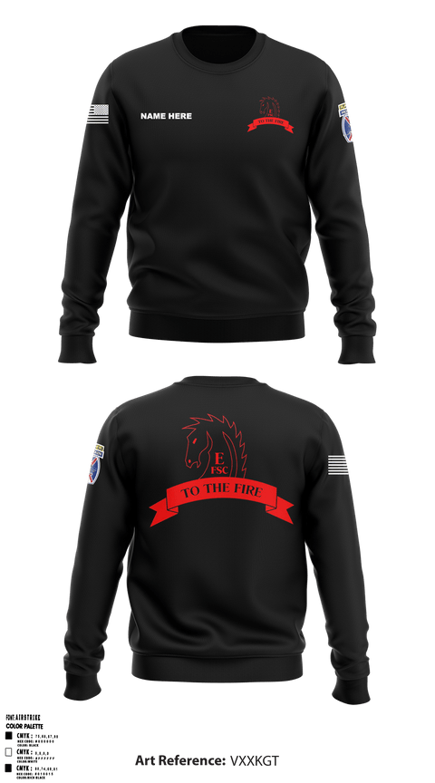 Crew Neck Sweatshirt, Echo FSC Stampede 7th Eng, Army, Teamtime, Team time, sublimation, custom sports apparel, team uniforms, spirit wear, spiritwear, sports uniforms, custom shirts, team store, custom team store, fundraiser sports, apparel fundraiser