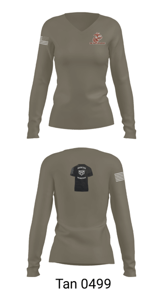 Women's Long Sleeve Vneck Shirt, , Marines, Teamtime, Team time, sublimation, custom sports apparel, team uniforms, spirit wear, spiritwear, sports uniforms, custom shirts, team store, custom team store, fundraiser sports, apparel fundraiser
