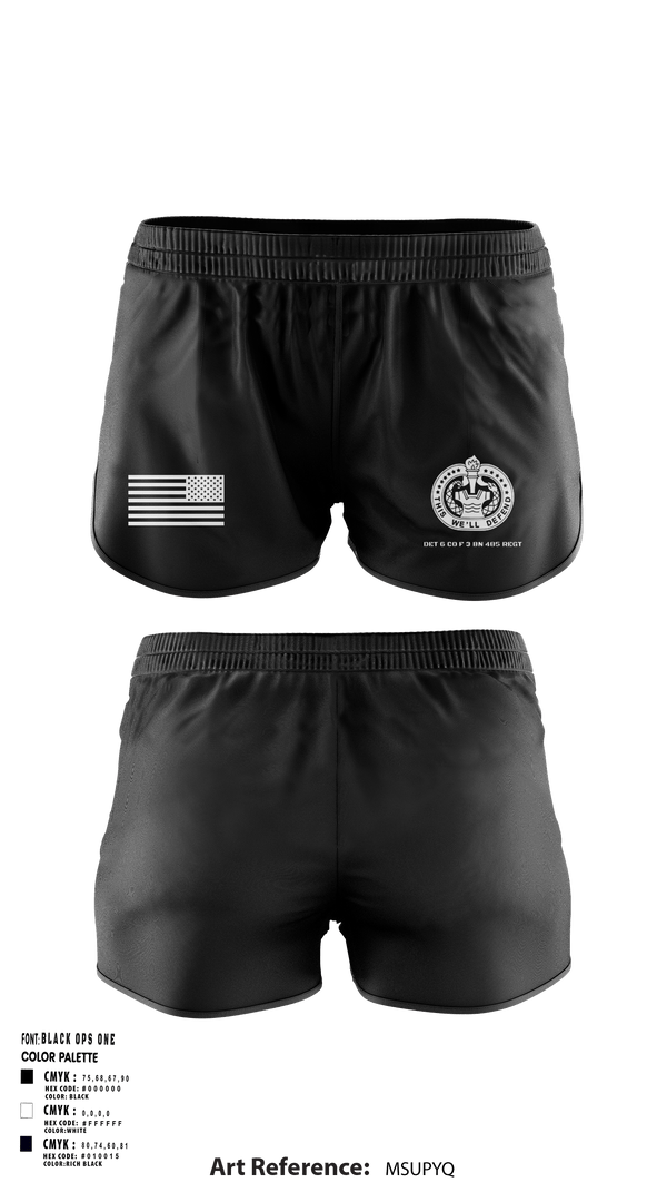 Women's Shorts, DET 6 CO F 3 BN 485 REGT, , Teamtime, Team time, sublimation, custom sports apparel, team uniforms, spirit wear, spiritwear, sports uniforms, custom shirts, team store, custom team store, fundraiser sports, apparel fundraiser