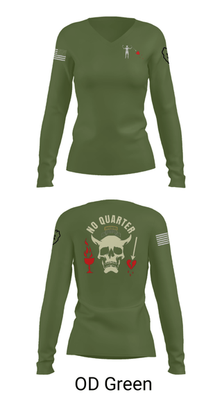 Women's Long Sleeve Vneck Shirt, , Army, Teamtime, Team time, sublimation, custom sports apparel, team uniforms, spirit wear, spiritwear, sports uniforms, custom shirts, team store, custom team store, fundraiser sports, apparel fundraiser