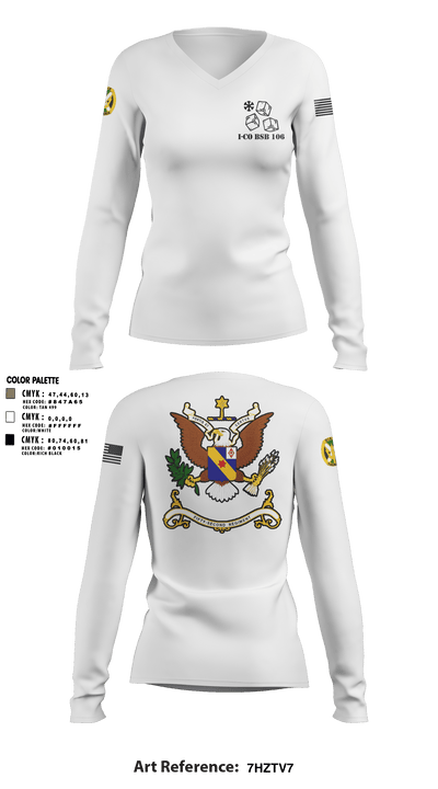 1-155th Dixie Thunder 83572891 Women's Long Sleeve V-neck Shirt - 8