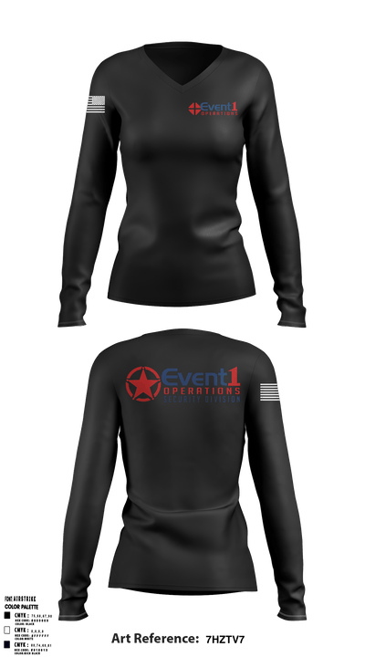 Event One Operations 7456676 Women's Long Sleeve V-neck Shirt - 1
