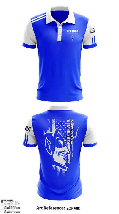 Peotone Blue Devils 70869919 Short Sleeve Performance Polo - 1