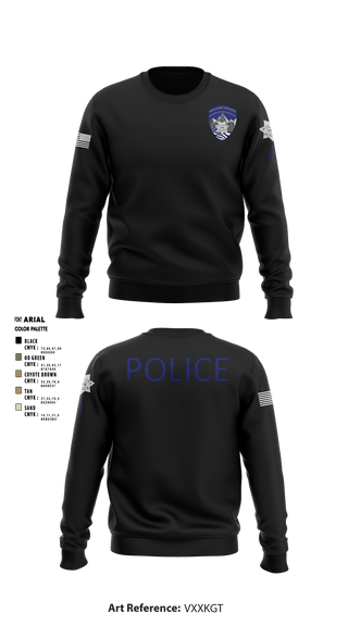 Crew Neck Sweatshirt, Willits Little Lake JRTF, Police, Teamtime, Team time, sublimation, custom sports apparel, team uniforms, spirit wear, spiritwear, sports uniforms, custom shirts, team store, custom team store, fundraiser sports, apparel fundraiser