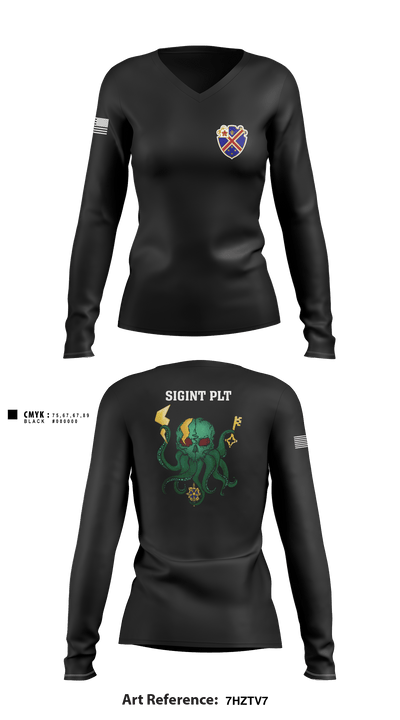 Krakens 72213128 Women's Long Sleeve V-neck Shirt - 1