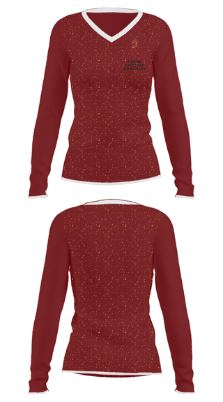 Women's Long Sleeve Vneck Shirt, Pahrump Valley High School Cheer, Cheer, Teamtime, Team time, sublimation, custom sports apparel, team uniforms, spirit wear, spiritwear, sports uniforms, custom shirts, team store, custom team store, fundraiser sports, apparel fundraiser
