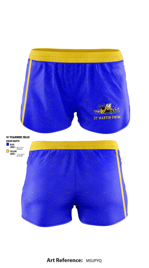Women's Shorts, St Martin High School Swimming, Swimming, Teamtime, Team time, sublimation, custom sports apparel, team uniforms, spirit wear, spiritwear, sports uniforms, custom shirts, team store, custom team store, fundraiser sports, apparel fundraiser