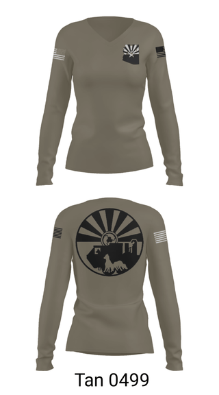 Women's Long Sleeve Vneck Shirt, , Army, Teamtime, Team time, sublimation, custom sports apparel, team uniforms, spirit wear, spiritwear, sports uniforms, custom shirts, team store, custom team store, fundraiser sports, apparel fundraiser