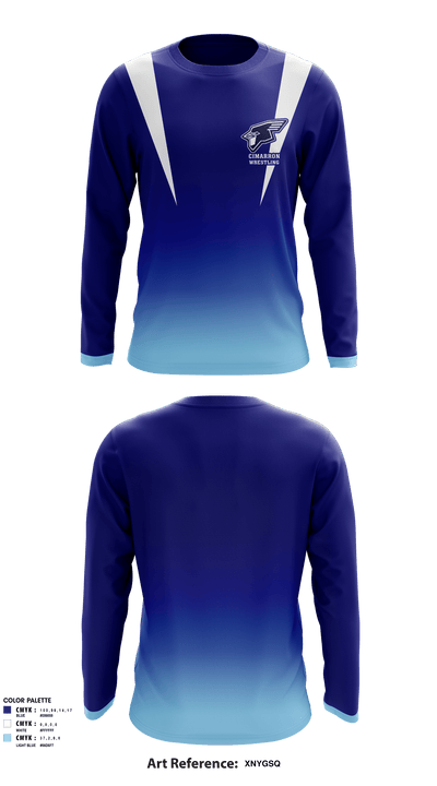 Cimarron High School Wrestling 73208191 Long Sleeve Rash Guard Shirt - 1