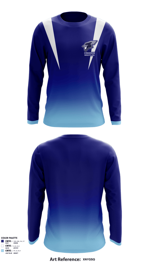 Long Sleeve Rash Guard Shirt, Cimarron High School Wrestling, Wrestling, Teamtime, Team time, sublimation, custom sports apparel, team uniforms, spirit wear, spiritwear, sports uniforms, custom shirts, team store, custom team store, fundraiser sports, apparel fundraiser