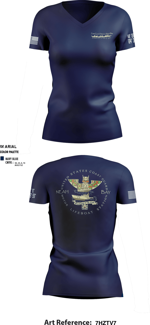 Women's Short Sleeve Vneck Shirt, USCG STATION NEAH BAY, Coast Guard, Teamtime, Team time, sublimation, custom sports apparel, team uniforms, spirit wear, spiritwear, sports uniforms, custom shirts, team store, custom team store, fundraiser sports, apparel fundraiser