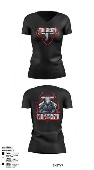 Women's Short Sleeve Vneck Shirt, ToroStrengthToroStrength, , Teamtime, Team time, sublimation, custom sports apparel, team uniforms, spirit wear, spiritwear, sports uniforms, custom shirts, team store, custom team store, fundraiser sports, apparel fundraiser
