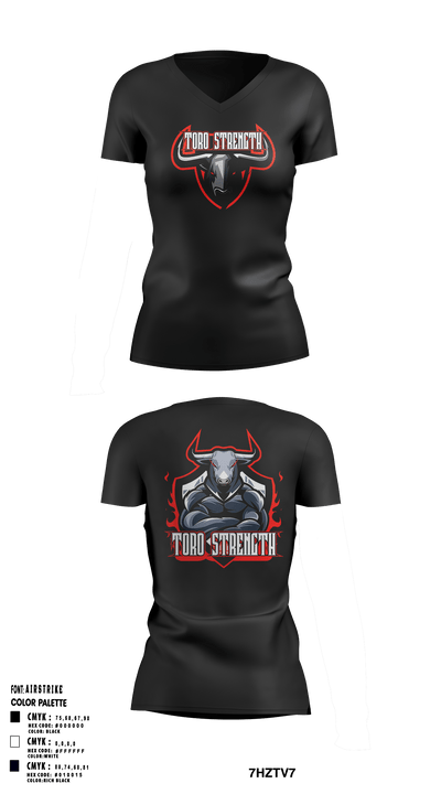ToroStrengthToroStrength 57468212 Women's Short Sleeve V-neck Shirt - 1