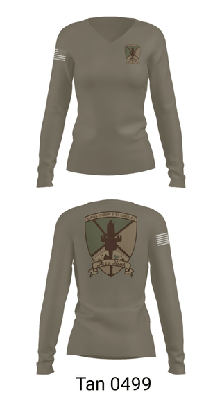 Women's Long Sleeve Vneck Shirt, , Army, Teamtime, Team time, sublimation, custom sports apparel, team uniforms, spirit wear, spiritwear, sports uniforms, custom shirts, team store, custom team store, fundraiser sports, apparel fundraiser