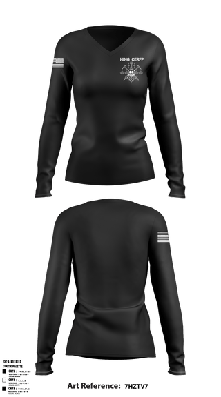 Women's Long Sleeve Vneck Shirt, , National Guard, Teamtime, Team time, sublimation, custom sports apparel, team uniforms, spirit wear, spiritwear, sports uniforms, custom shirts, team store, custom team store, fundraiser sports, apparel fundraiser