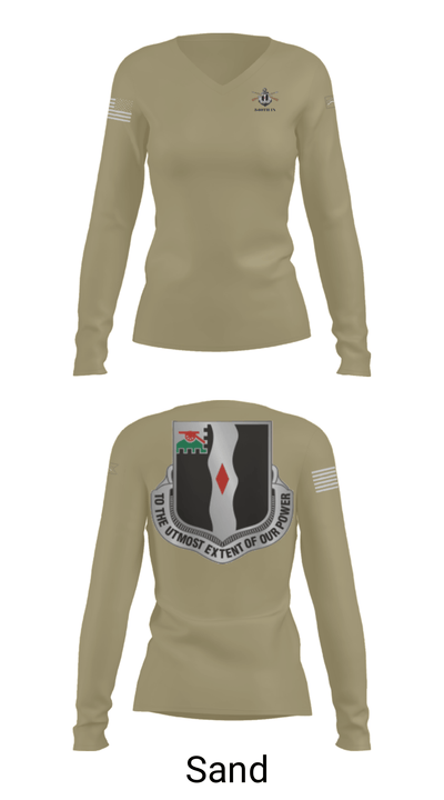 3rd Battalion 60th infantry Regiment River Raiders 94205182 Women's Long Sleeve V-neck Shirt - 47