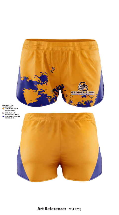 Women's Shorts, George Bush High School, Spirit Store, Teamtime, Team time, sublimation, custom sports apparel, team uniforms, spirit wear, spiritwear, sports uniforms, custom shirts, team store, custom team store, fundraiser sports, apparel fundraiser