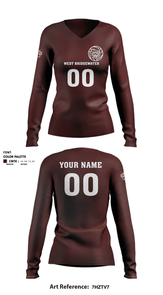 Women's Long Sleeve Vneck Shirt, West Bridgewater High School Volleyball, Women's Volleyball, Teamtime, Team time, sublimation, custom sports apparel, team uniforms, spirit wear, spiritwear, sports uniforms, custom shirts, team store, custom team store, fundraiser sports, apparel fundraiser