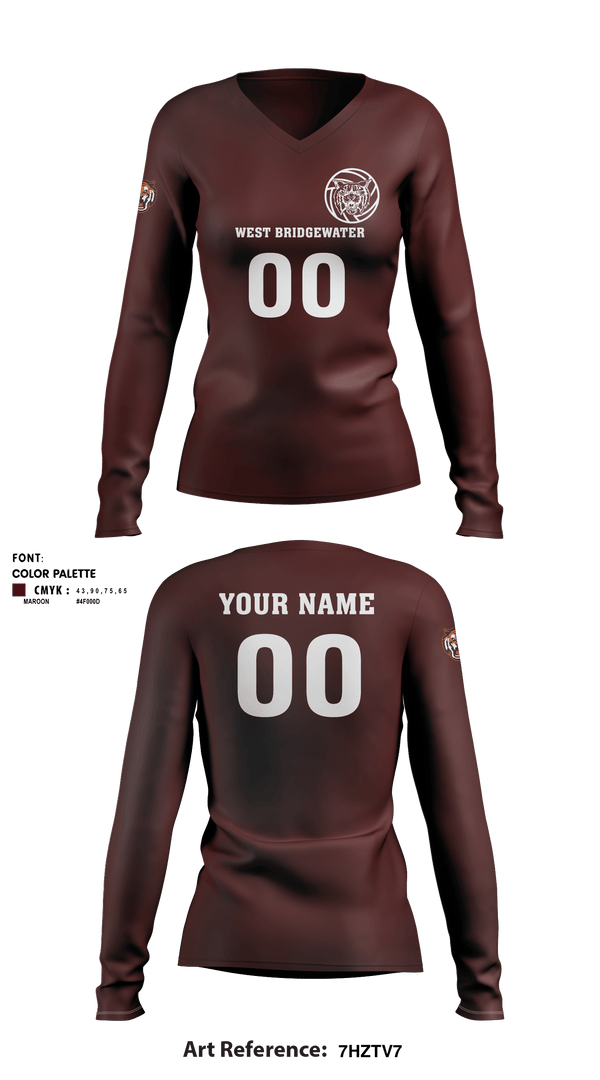 Women's Long Sleeve Vneck Shirt, West Bridgewater High School Volleyball, Women's Volleyball, Teamtime, Team time, sublimation, custom sports apparel, team uniforms, spirit wear, spiritwear, sports uniforms, custom shirts, team store, custom team store, fundraiser sports, apparel fundraiser